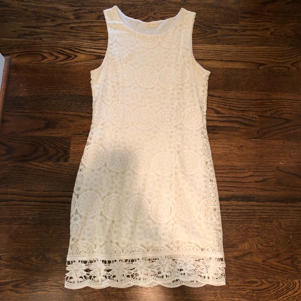 White lace mini dress